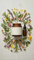 Botanical skin wellness salve jar