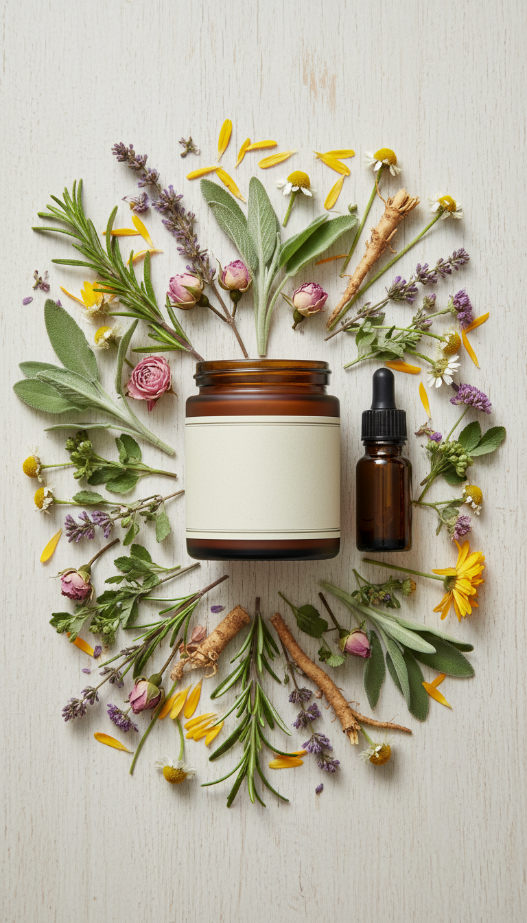 Botanical skin wellness salve jar